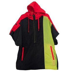 Nike 1/4 Zip Training Hoodie Mens Size Large Black Lightweight Hood Windbreaker